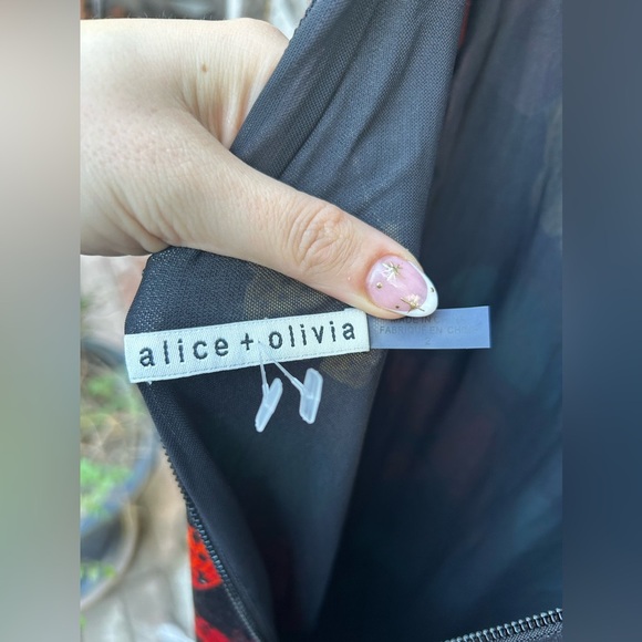 Alice + Olivia Rosaria Butterfly Print Low Back Fitted Maxi Dress in Red - Picture 14 of 16